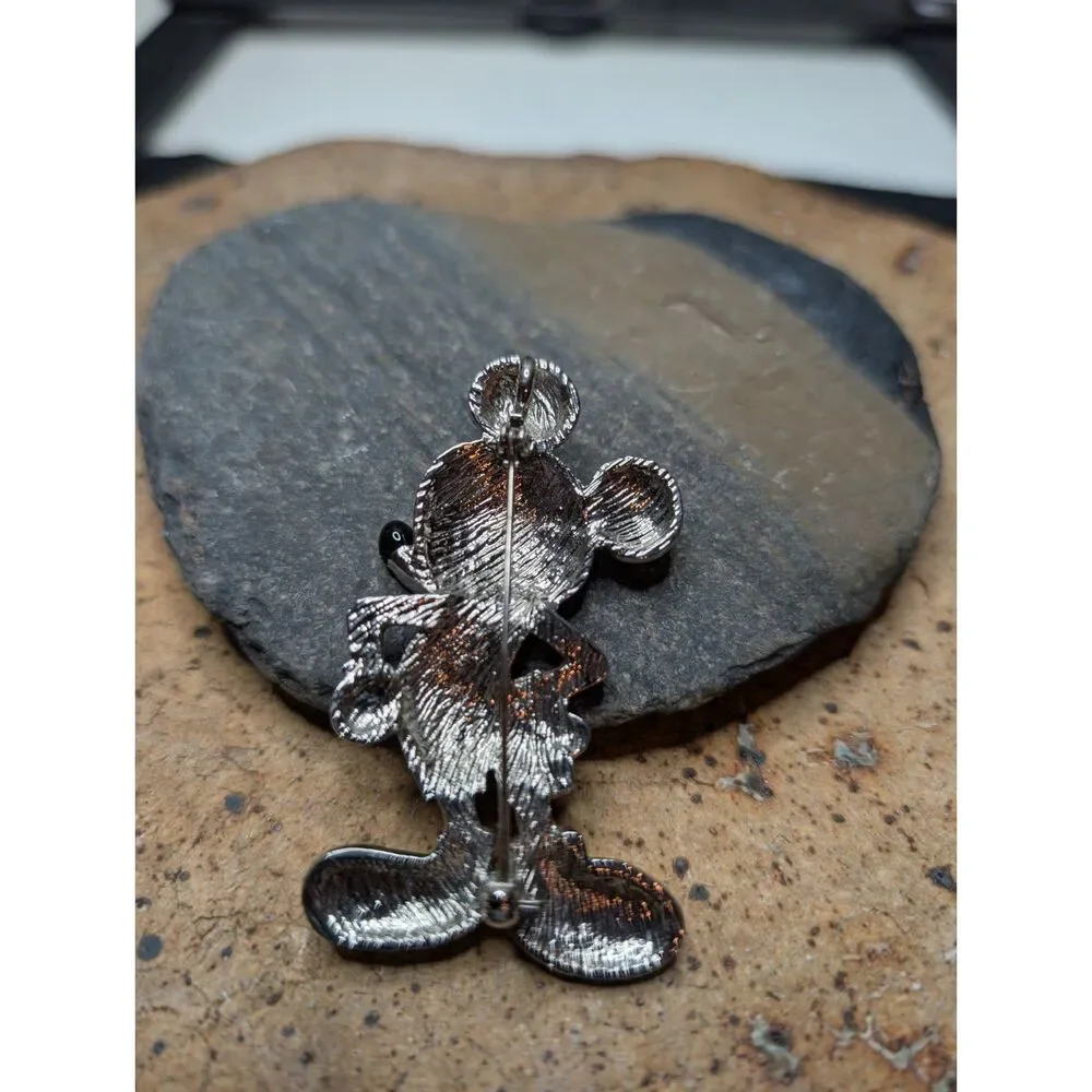 Mickey Mouse Rhinestone Broach – Pink Glitter, Vintage Style, Disney-Inspired - Picture 5 of 5